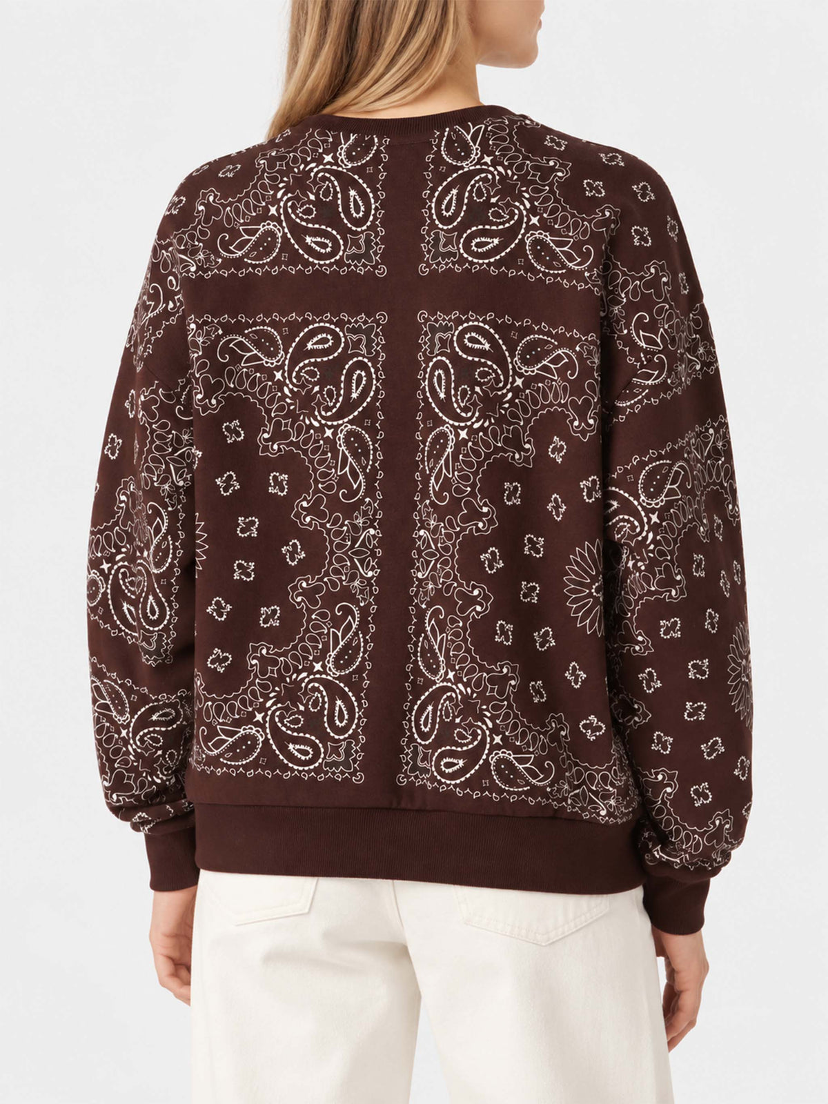Brown Stardust cotton sweatshirt with bandana print