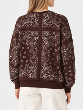 Brown Stardust cotton sweatshirt with bandana print