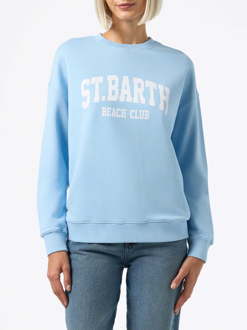 Hellblaues Sweatshirt Stardust mit St. Barth Beach Club-Print