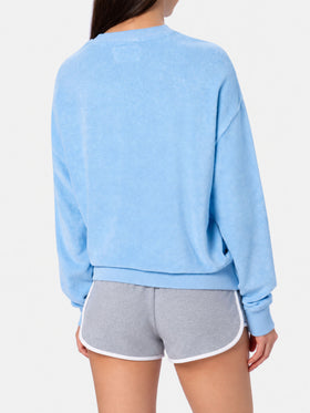 Sweat-shirt Stardust en coton éponge bleu clair pour femme 