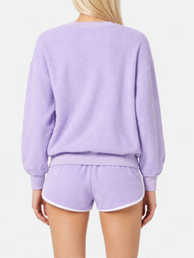Sweat-shirt en coton éponge lilas Stardust 