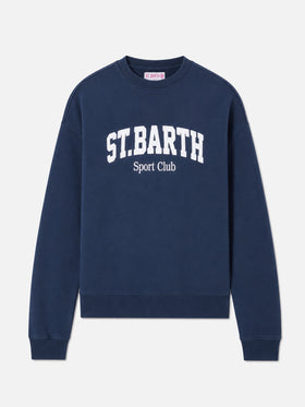 Stardust cotton sweatshirt in blue with St. Barth Sport Club print
