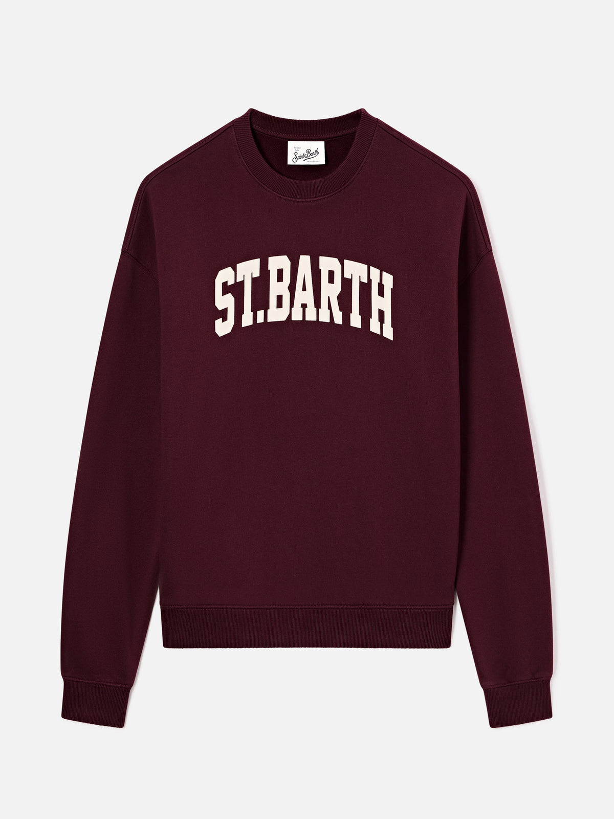 Felpa Stardust bordeaux con stampa St. Barth