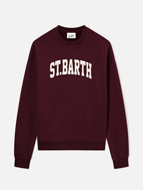 Felpa Stardust bordeaux con stampa St. Barth