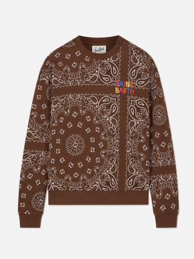 Brown Stardust sweatshirt with bandanna print