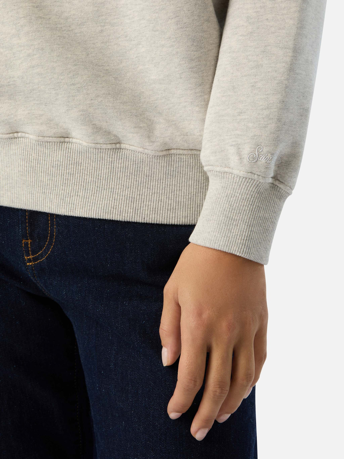 Sudadera Grey Stardust con estampado flocado Esaurita 