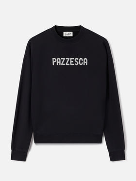Black Stardust sweatshirt with Pazzesca glitter print