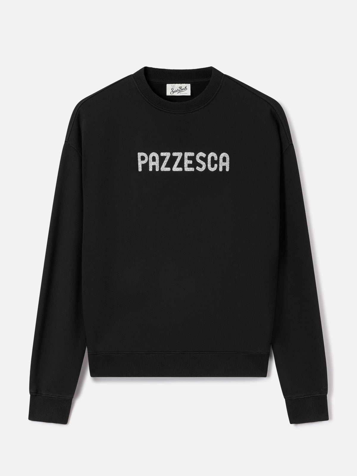 Black Stardust sweatshirt with Pazzesca glitter print