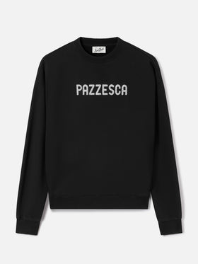 Black Stardust sweatshirt with Pazzesca glitter print