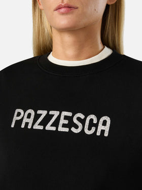 Black Stardust sweatshirt with Pazzesca glitter print