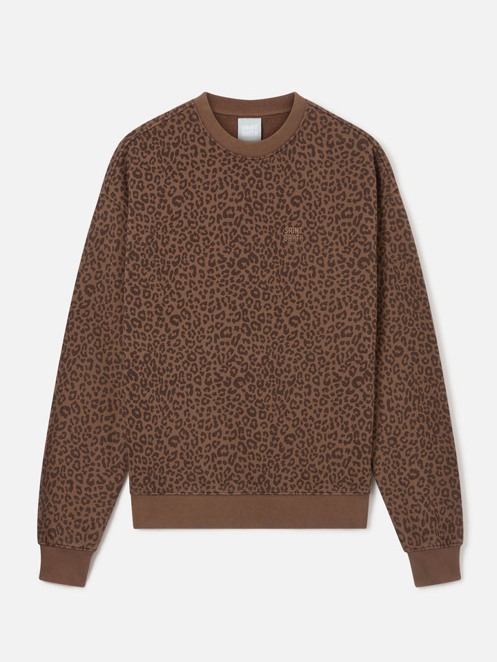 Felpa Stardust con stampa leopardata
