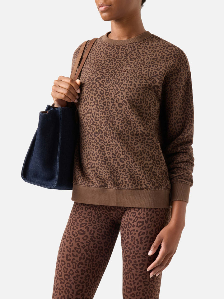 Felpa Stardust con stampa leopardata