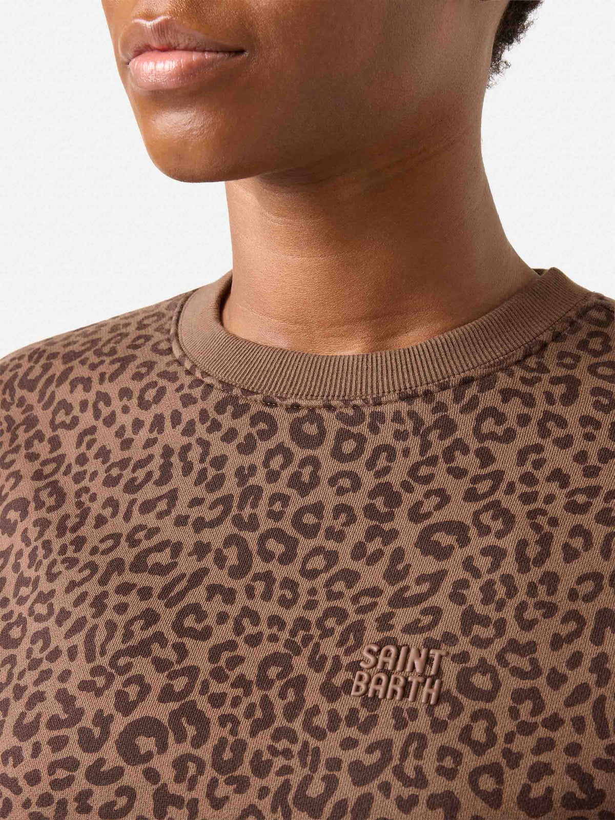Felpa Stardust con stampa leopardata