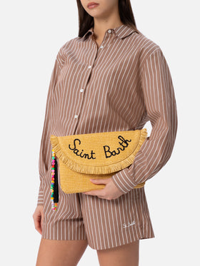 Pouch in paglia con charms frutta