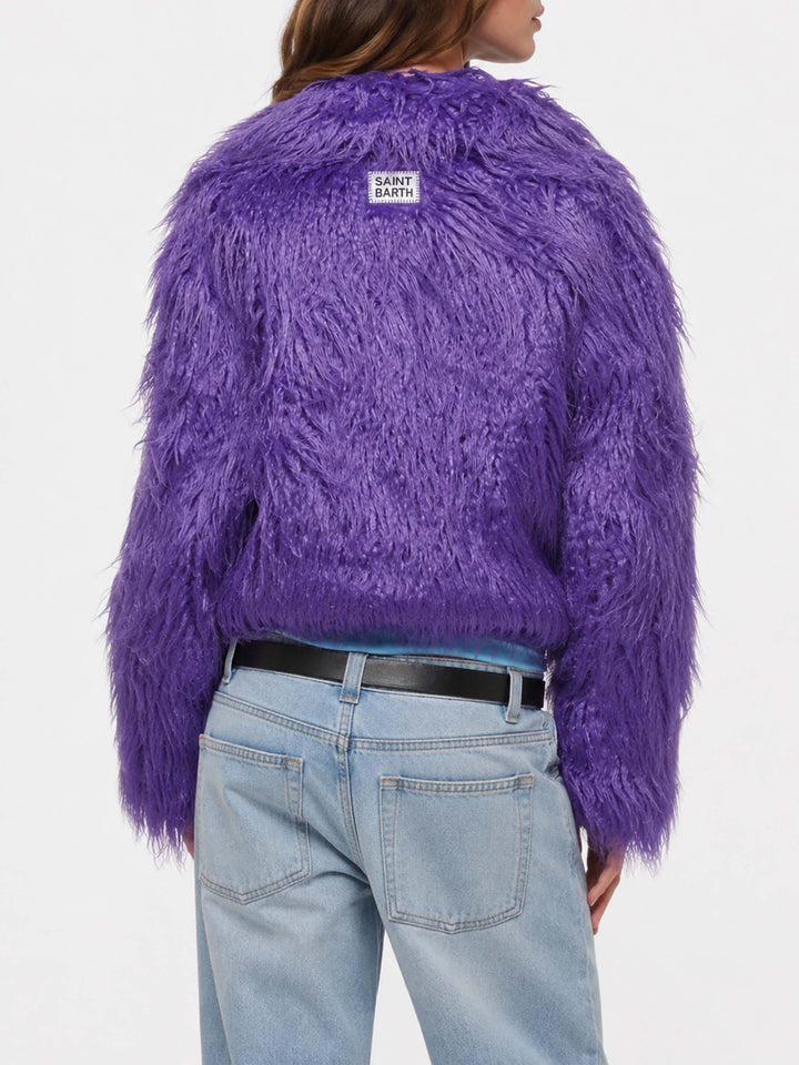 Lila kurze Felljacke Sully 