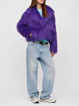 Purple furry short jacket Sully