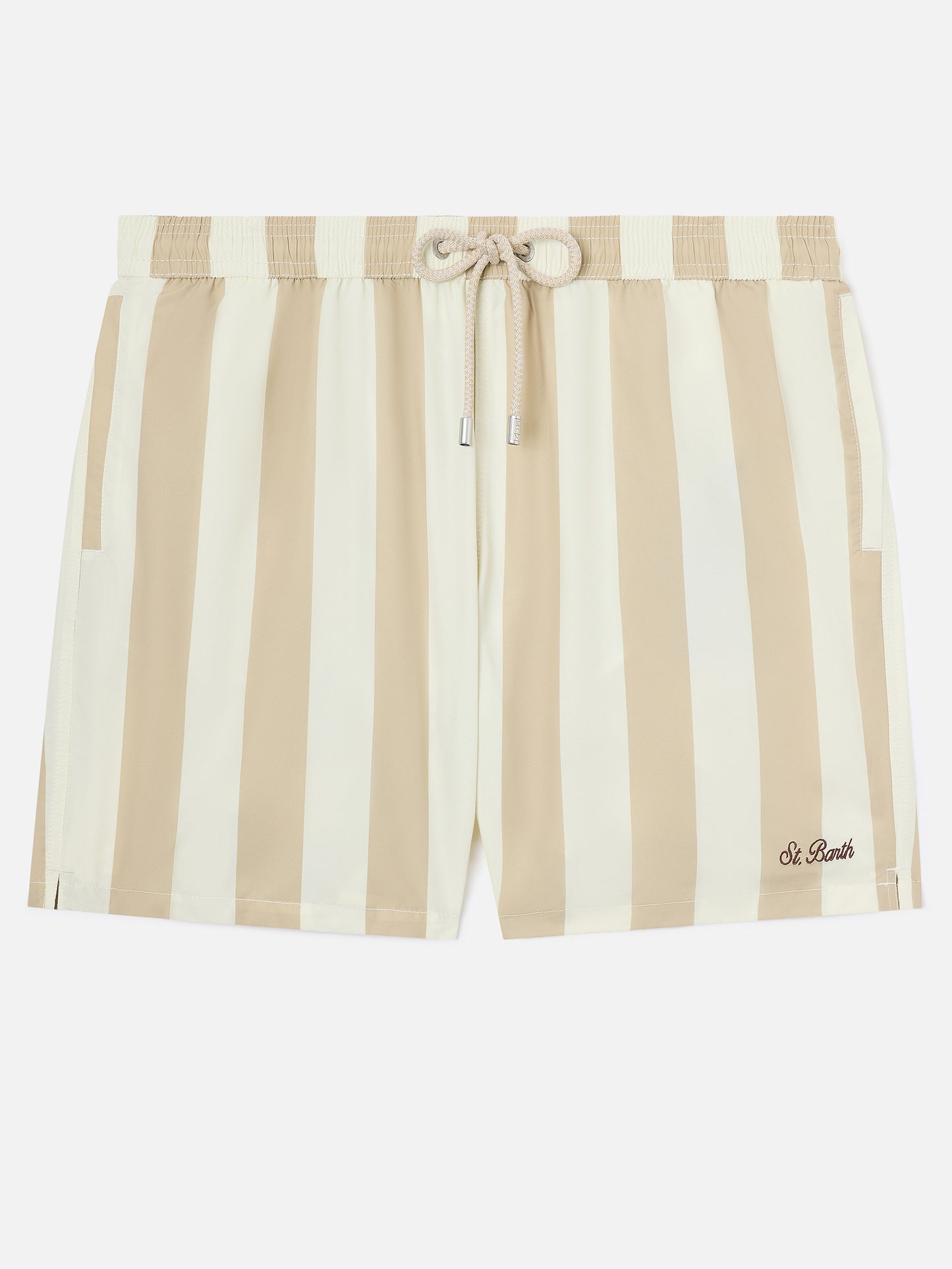 Costume mare Syros a righe bianche e beige