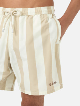 Costume mare Syros a righe bianche e beige
