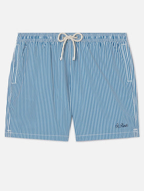 Syros swim shorts with white and blue striped pattern