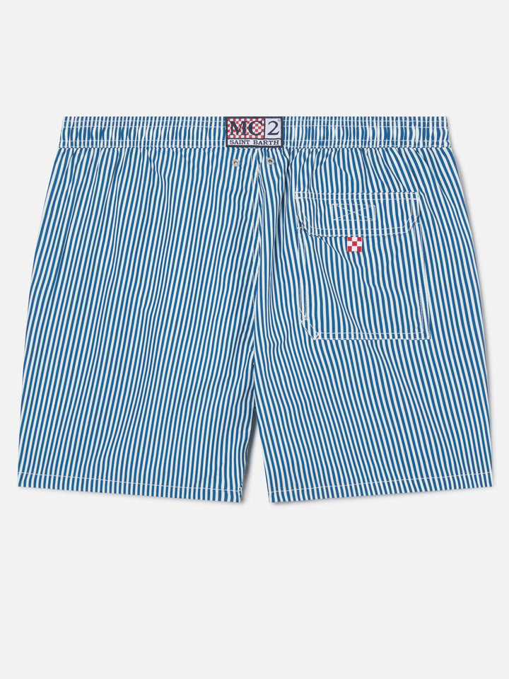 Costume mare Syros a righe bianche e blu