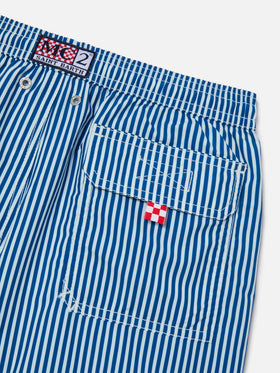 Costume Syros Jr a righe sottili con ricamo St. Barth