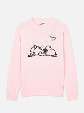 Pink Tessa wool and cashmere blend crewneck knit with Snoopy intarsia | Special edition