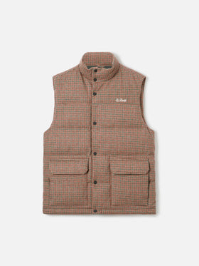 Down padded vest Thunder with pied de poul print