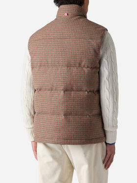 Down padded vest Thunder with pied de poul print