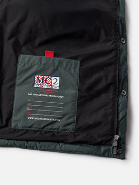 Grüne Daunenweste für Herren mit Taschen