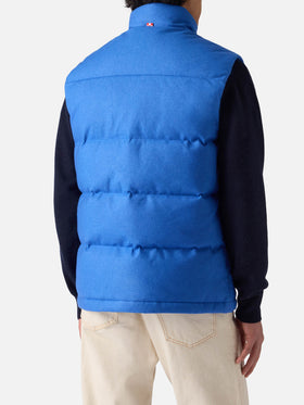 Man down padded wooly bluette vest with pockets