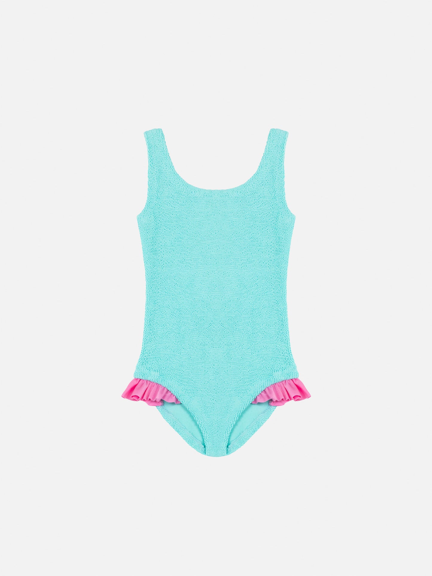 Costume intero Tiana in crinkle verde acqua