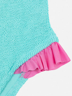 Costume intero Tiana in crinkle verde acqua