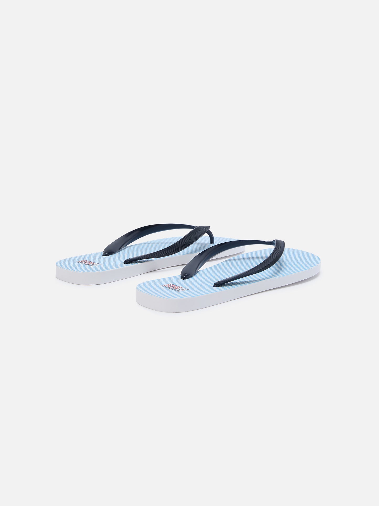 Tommy Flip-Flops zum Hineinschlüpfen aus Gummi mit hellblauen Streifen 