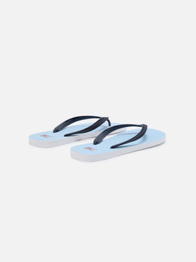 Tommy Flip-Flops zum Hineinschlüpfen aus Gummi mit hellblauen Streifen 