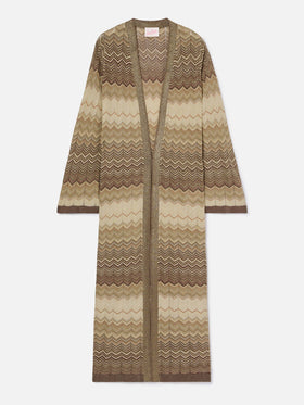 Cardigan lungo Tonia in maglia marrone