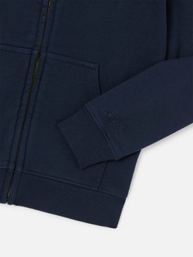 Navy blue Toronto cotton blend hoodie with SB Legacy monogram