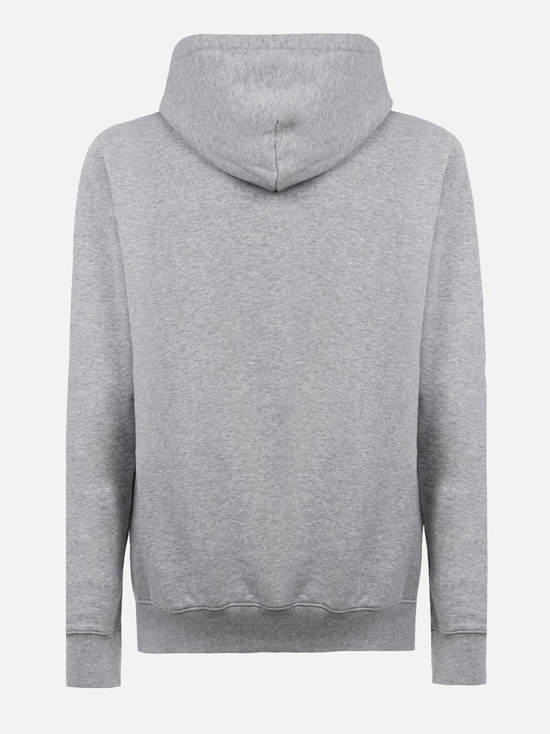 Man mélange grey sweatshirt Tribeca with St. Barth embroidery