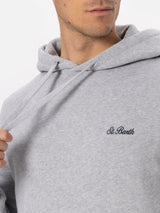 Graues Sweatshirt Tribeca für Herren in Melange-Optik mit St. Barth-Stickerei