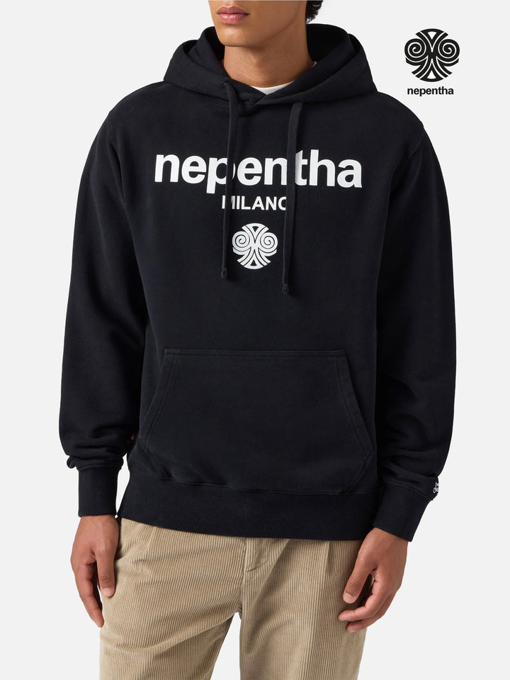 Felpa Tribeca in cotone nero con cappuccio e stampa Nephenta | NEPHENTA SPECIAL EDITION