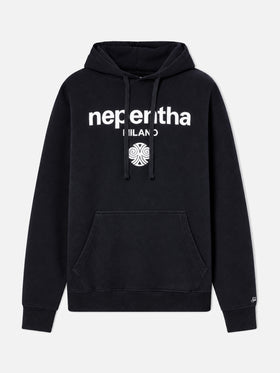 Sudadera con capucha de algodón Tribeca en negro con estampado Nepentha | NEPENTHA SPECIAL EDITION 