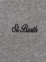 Man mélange grey sweatshirt Tribeca with St. Barth embroidery