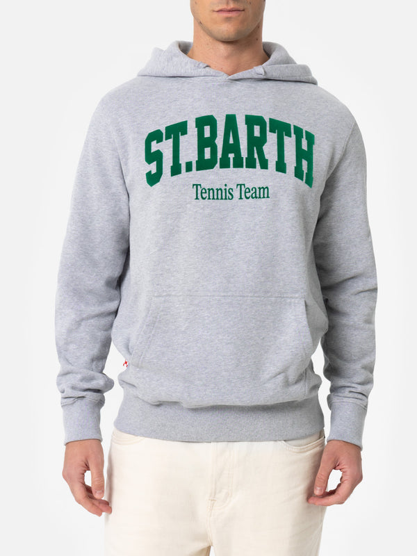 Man grey sweatshirt Tribeca with St. Barth tennis team print