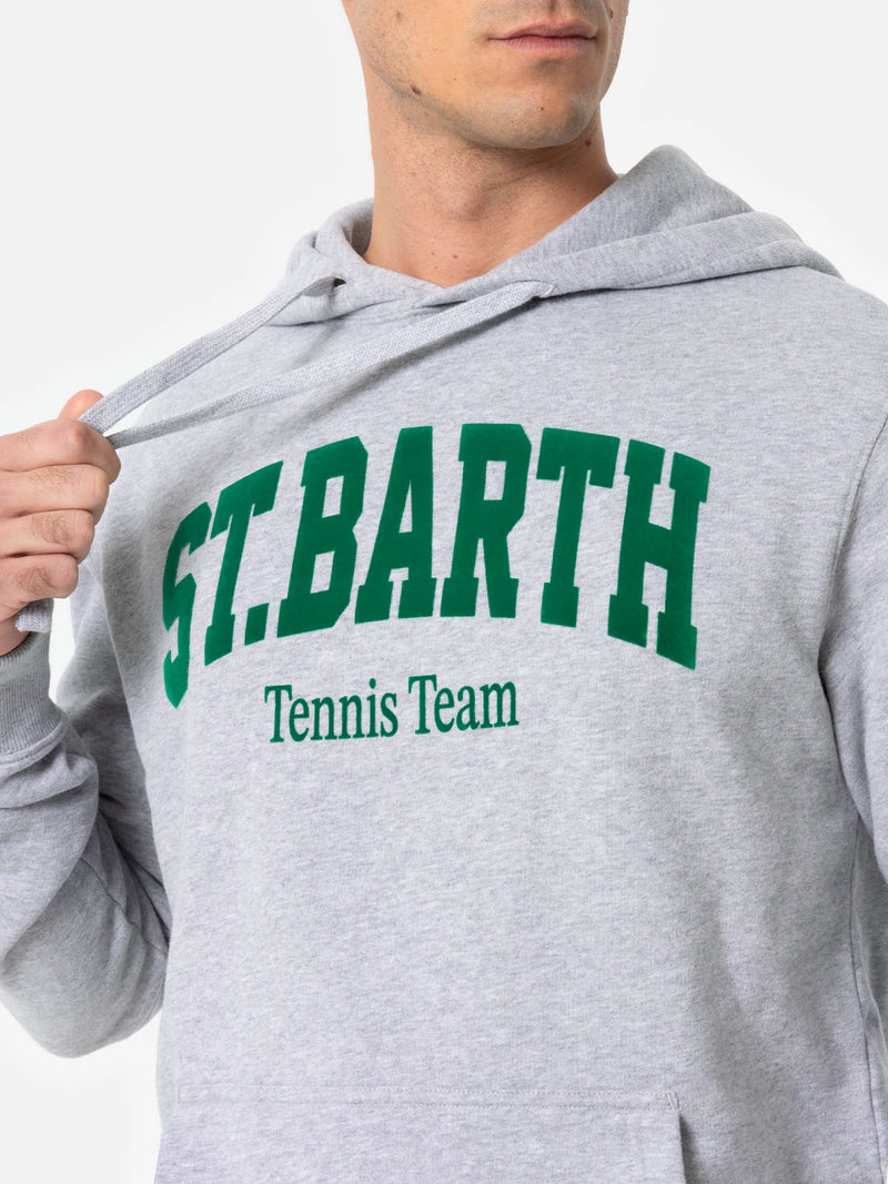 Man grey sweatshirt Tribeca with St. Barth tennis team print