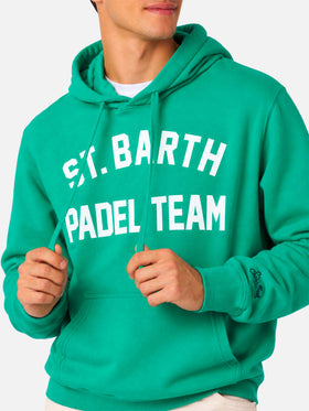Green Tribeca hoodie with St. Barth Padel Team print