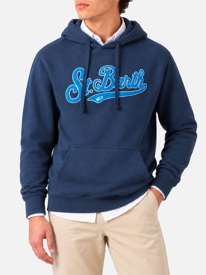 Tribeca blue hoodie with terry patch