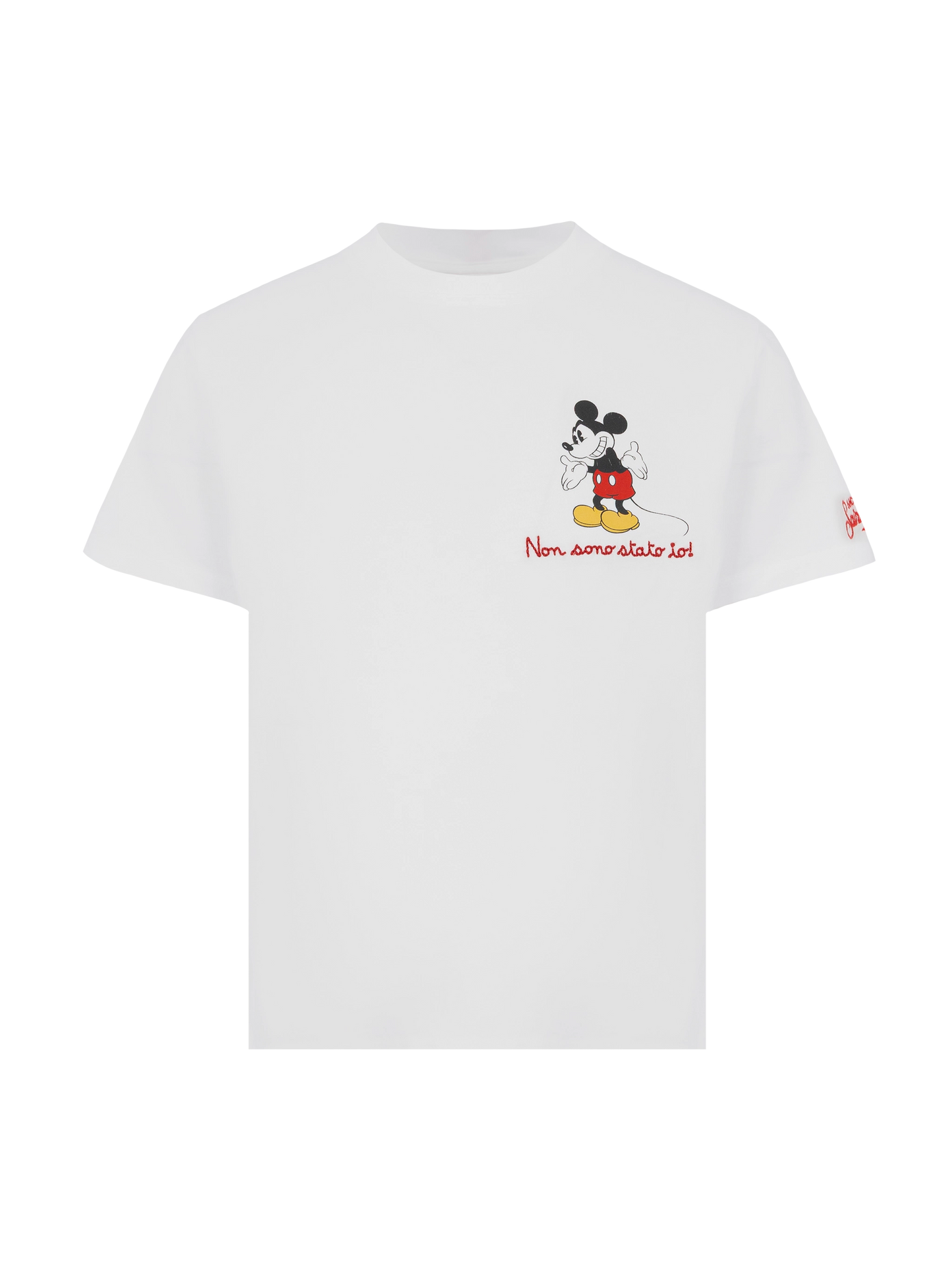 T-shirt in cotone con ricamo Non sono stato io e stampa Mickey Mouse | DISNEY® SPECIAL EDITION
