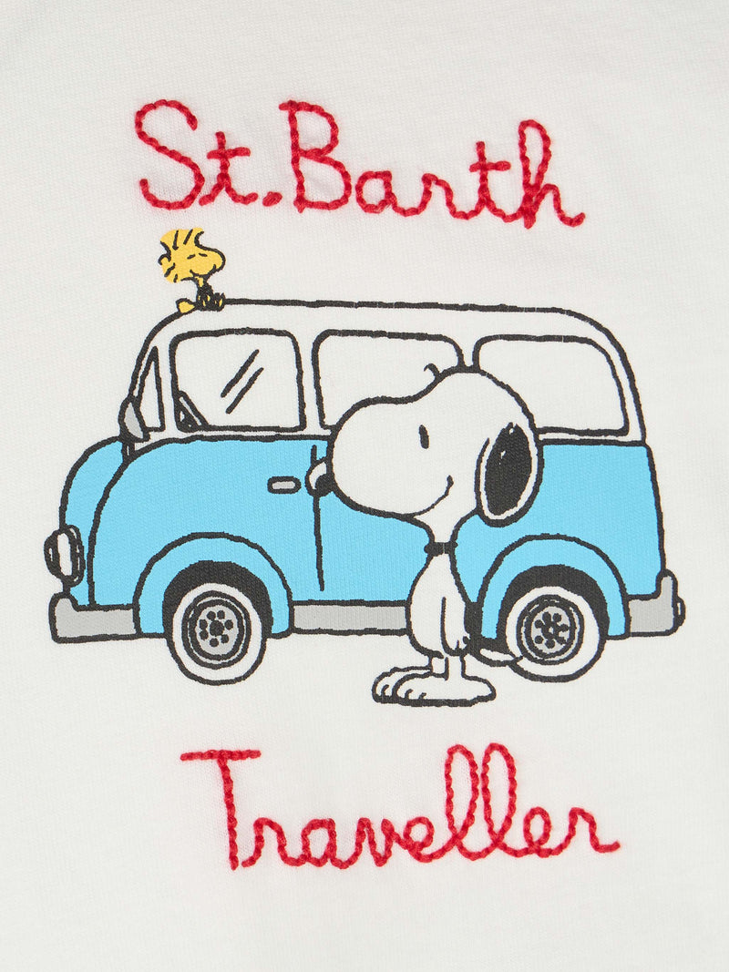 Baumwoll-T-Shirt für Jungen mit Snoopy-Aufdruck und St. Barth Traveler-Stickerei | SNOOPY PEANUTS SONDEREDITION