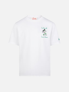T-shirt in cotone con ricamo St. Barth tennis team e stampa Mickey Mouse | DISNEY® SPECIAL EDITION