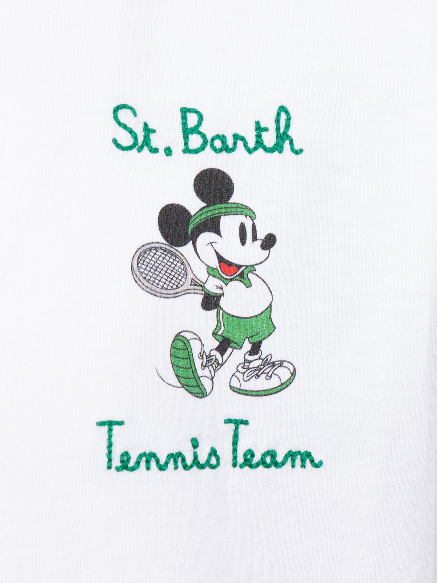 T-shirt in cotone con ricamo St. Barth tennis team e stampa Mickey Mouse | DISNEY® SPECIAL EDITION