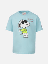 T-shirt da bambino in cotone con stampa Snoopy e ricamo St. Barth is cool | EDIZIONE SPECIALE SNOOPY PEANUTS